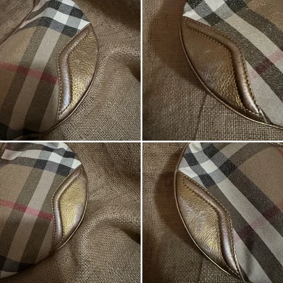 Burberry Metallic ✨ Beige Nova Check Canvas & Leather Hobo Bag 🤎❤️🖤🤍 w/dustbag - Picture 12 of 13